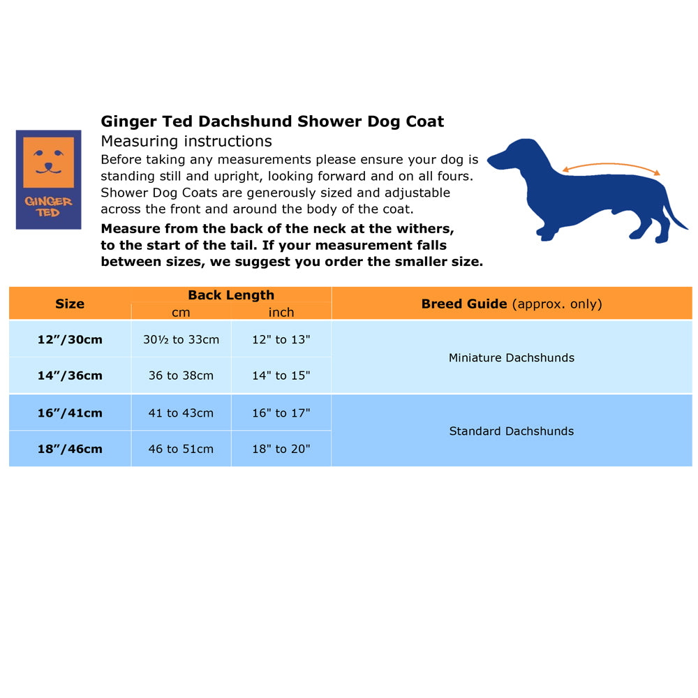 Waterproof Dachshund Dog Coat (Limited Edition Colours) with Warm Lining