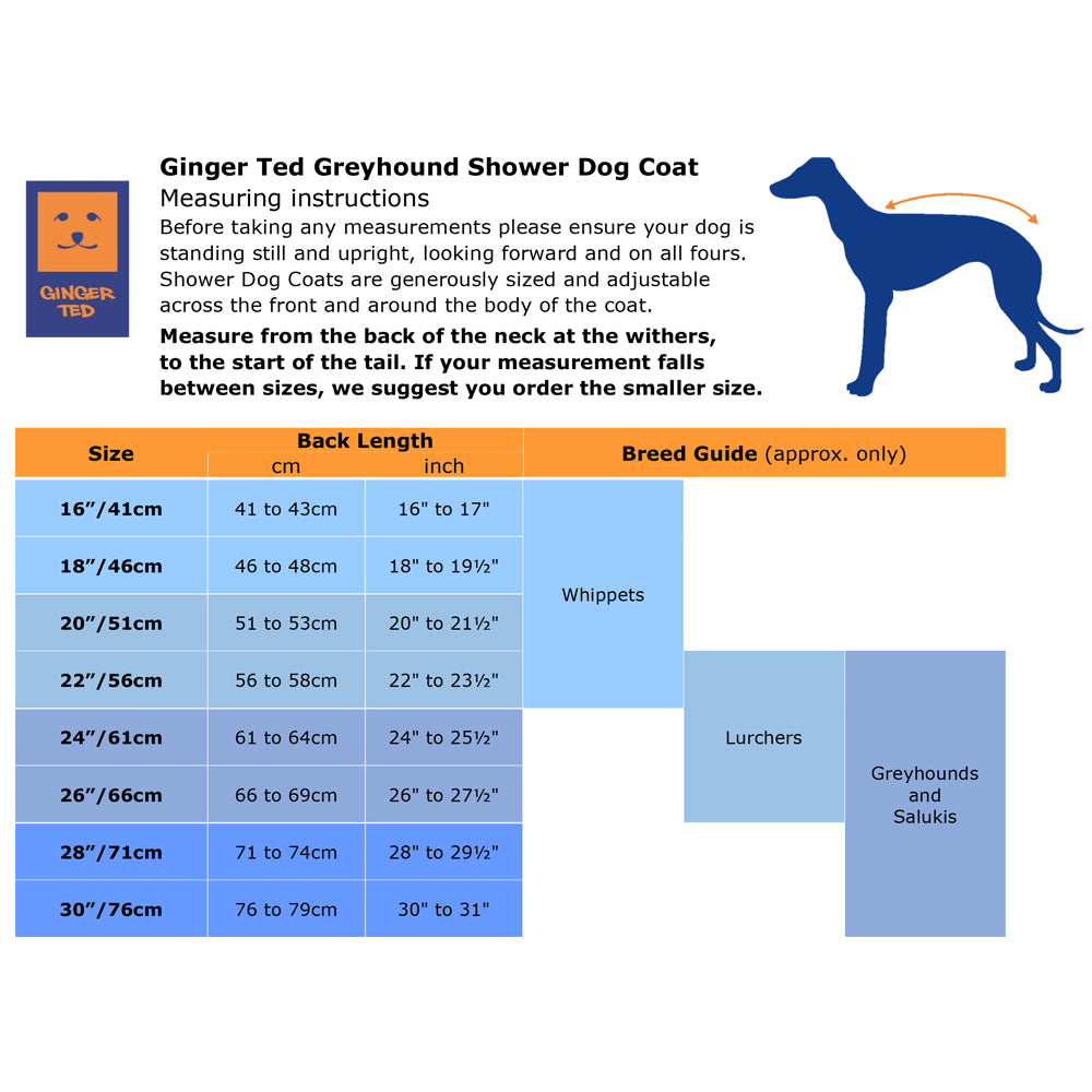 Waterproof Greyhound Dog Coat (Limited Edition Colours) with Warm Lining