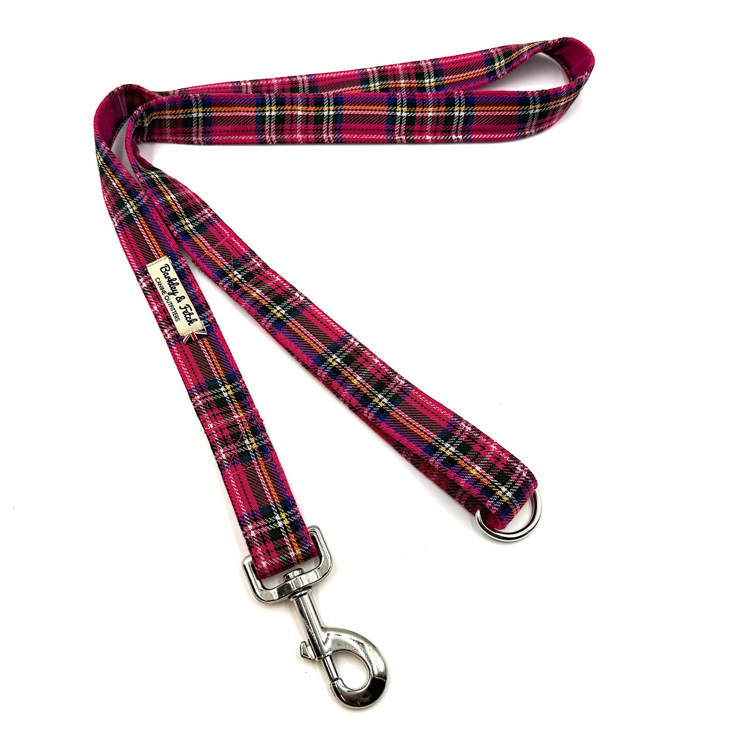 Barkley & Fetch Bright Pink Tartan Dog Lead