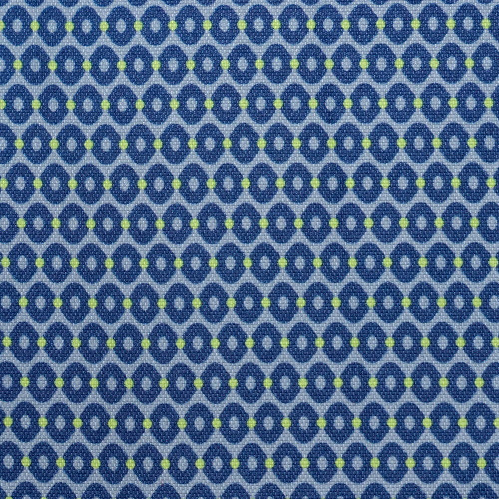 Close up colour swatch of the limited edition Coastal Blue limited edition pattern waterproof dog coat by Ginger Ted