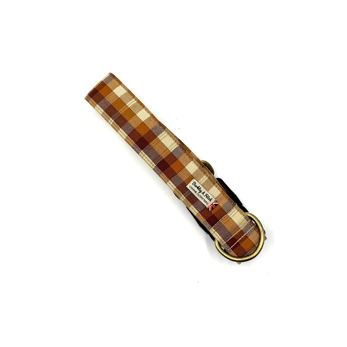 Barkley &amp; Fetch Gingerbread Check Wide Dog Collar