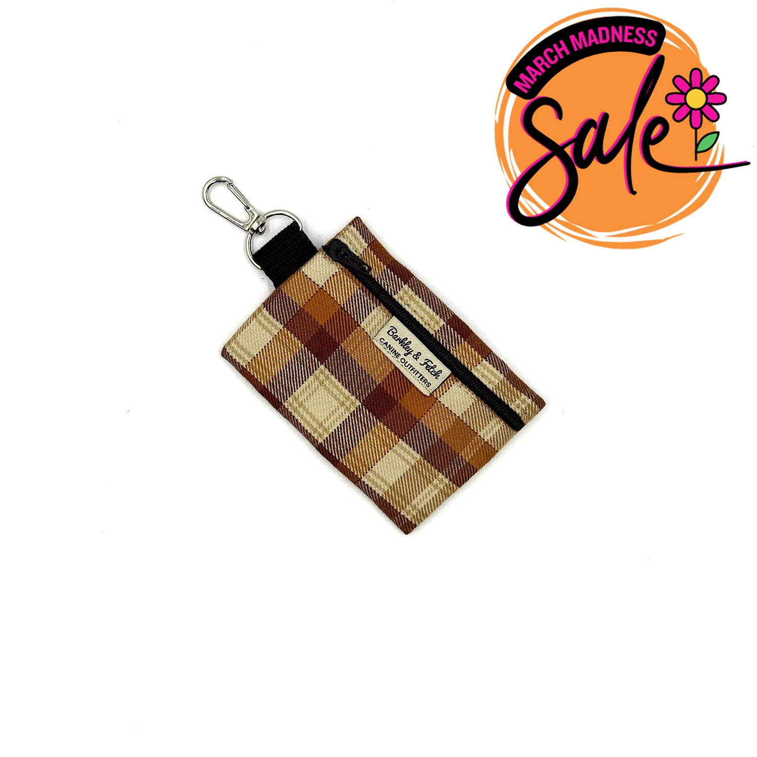 Barkley & Fetch Gingerbread Check Poop Bag Holder