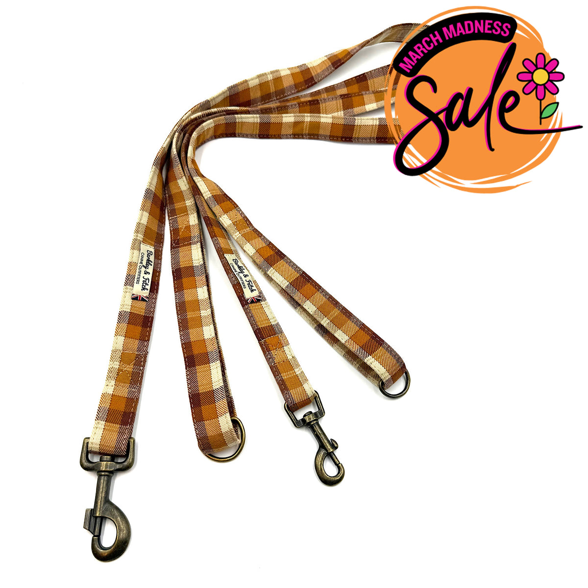 Barkley &amp; Fetch Gingerbread Dog Lead