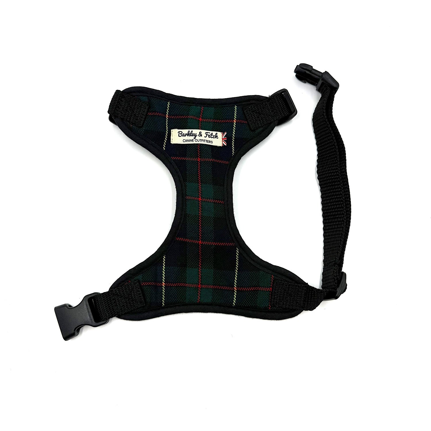 Barkley & Fetch Green/Navy Tartan Soft Harness