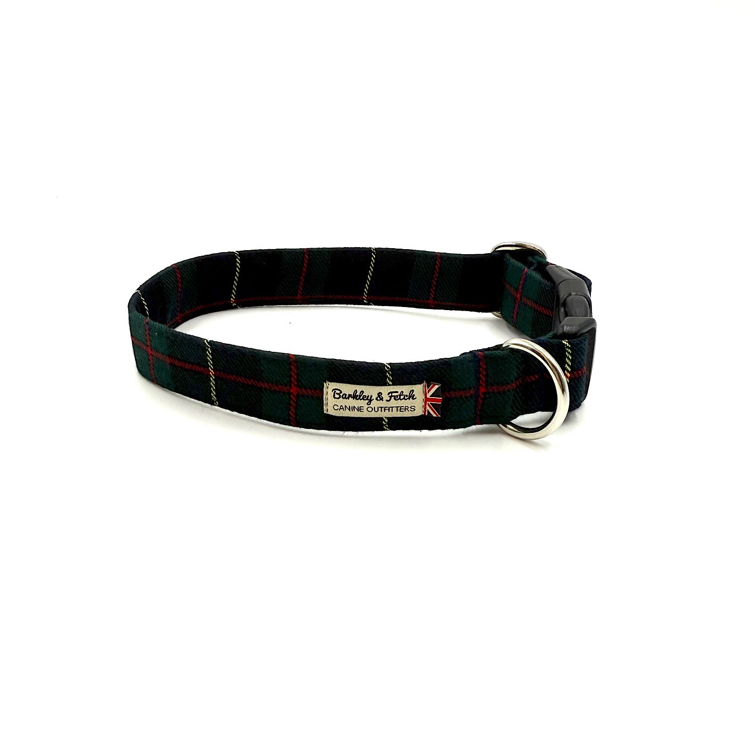 Barkley & Fetch Green/Navy Tartan Dog Collar