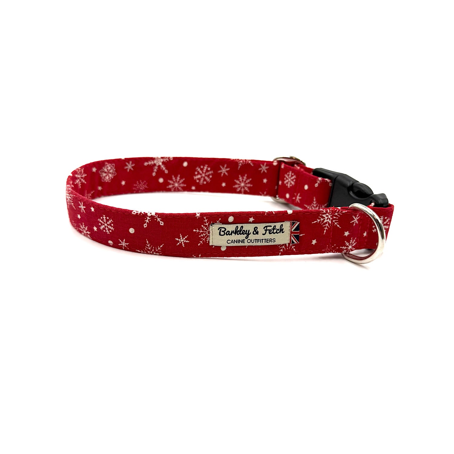 Barkley & Fetch Red Snowflake Dog Collar