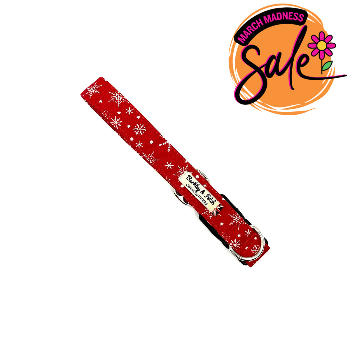 Barkley &amp; Fetch Red Snowflake Dog Collar