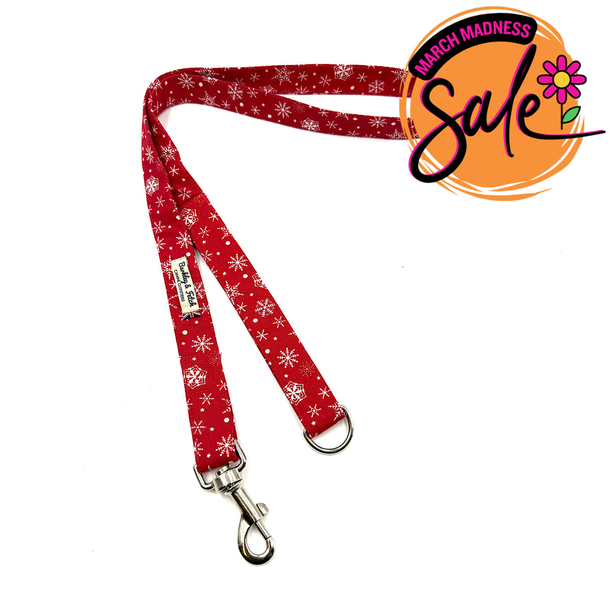 Barkley &amp; Fetch Red Snowflake Dog Lead