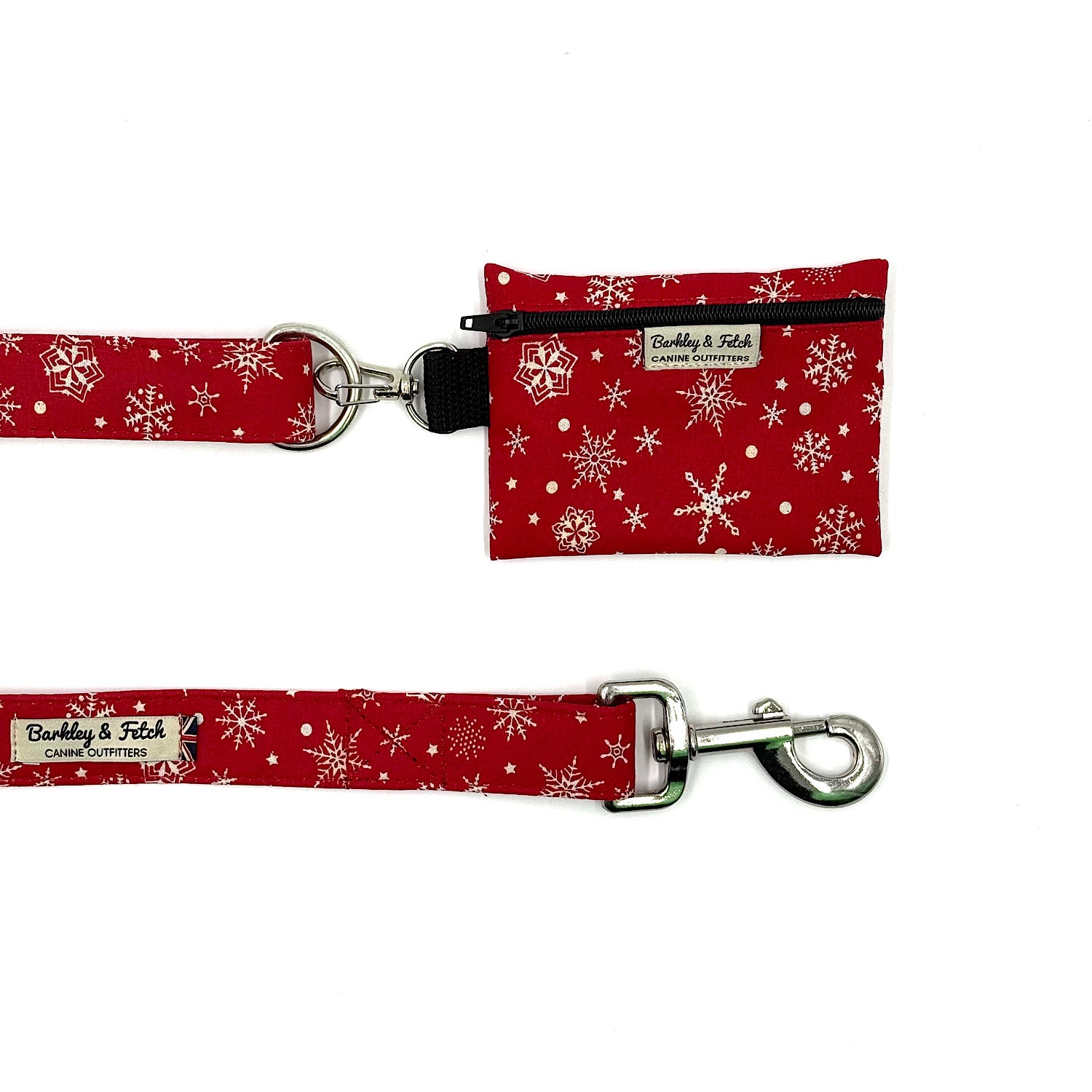 Barkley & Fetch Red Snowflake Poop Bag Holder