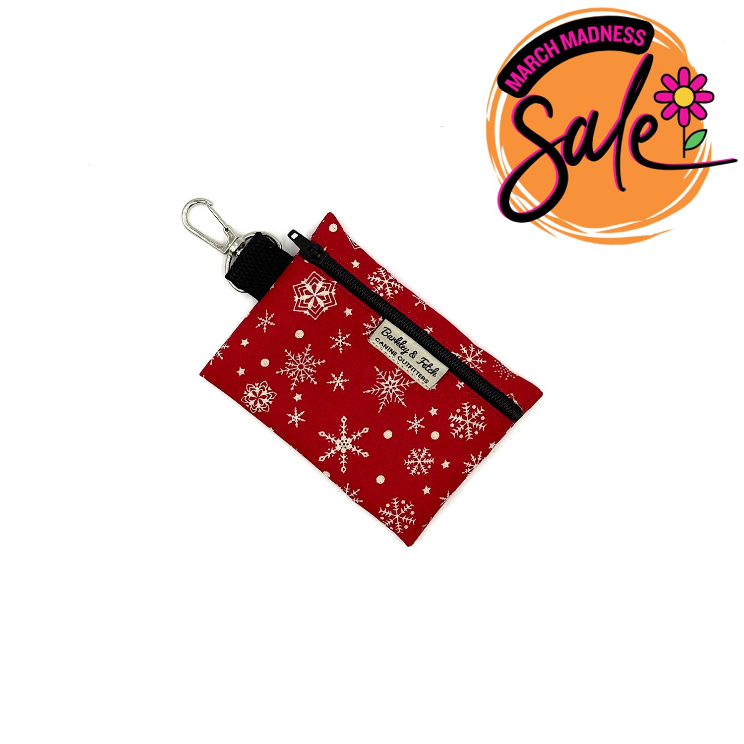 Barkley & Fetch Red Snowflake Poop Bag Holder