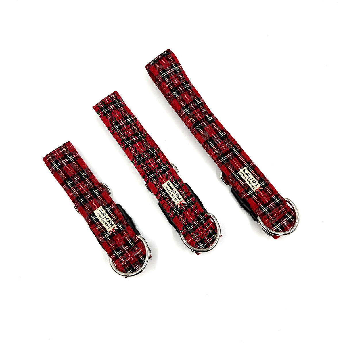 Barkley &amp; Fetch Red Tartan Wide Dog Collar