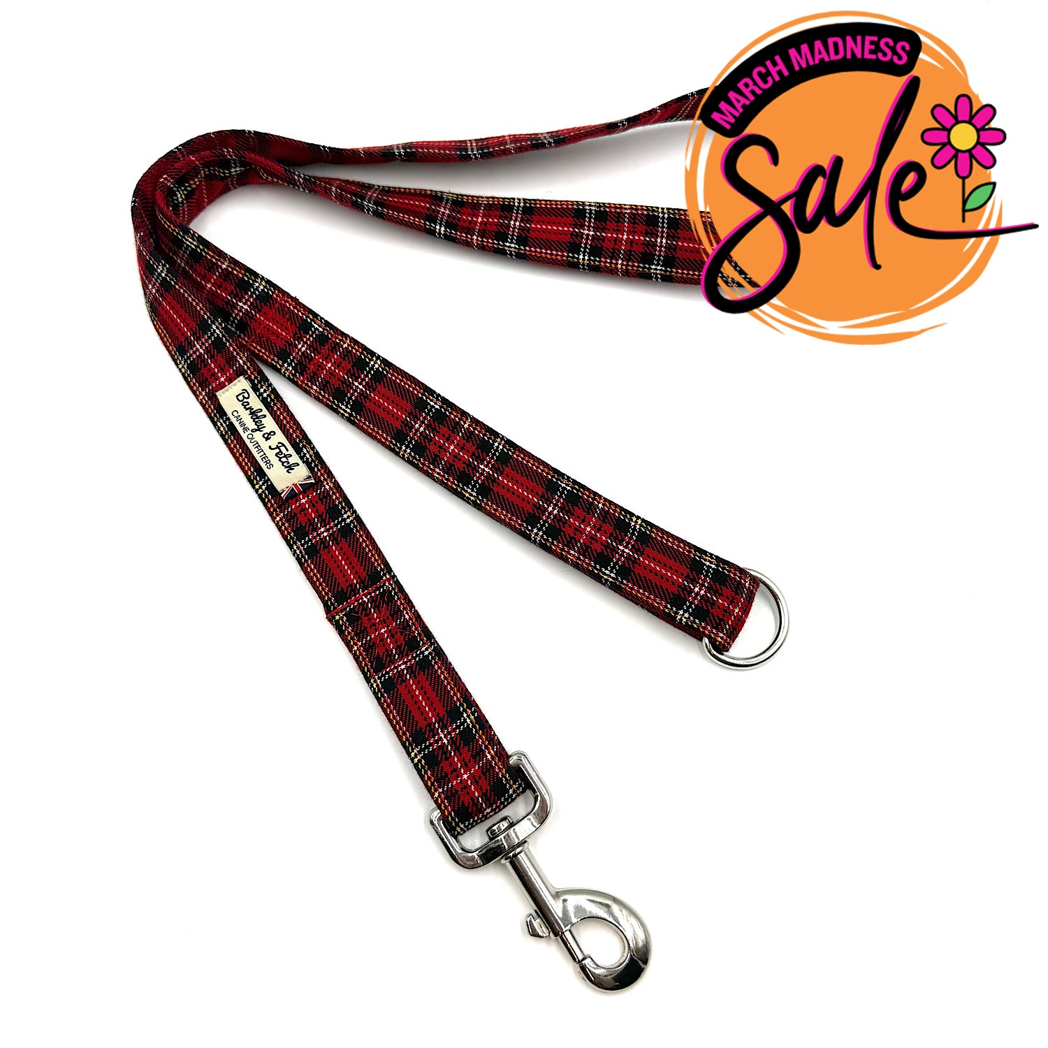 Barkley & Fetch Red Tartan Dog Lead
