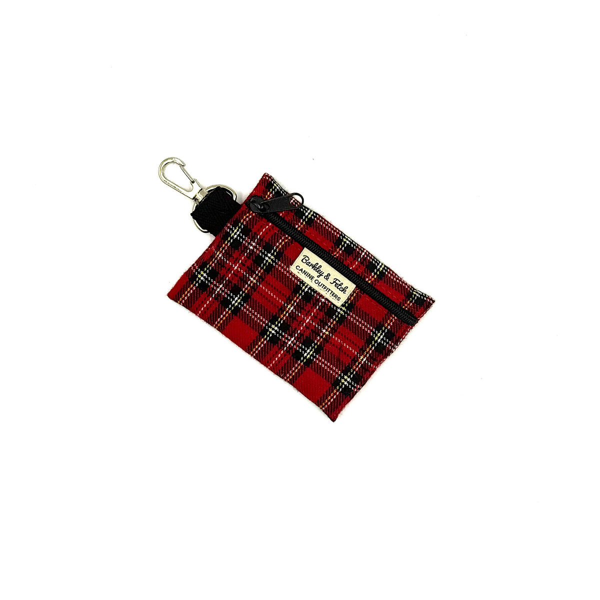 Barkley &amp; Fetch Red Tartan Poop Bag Holder