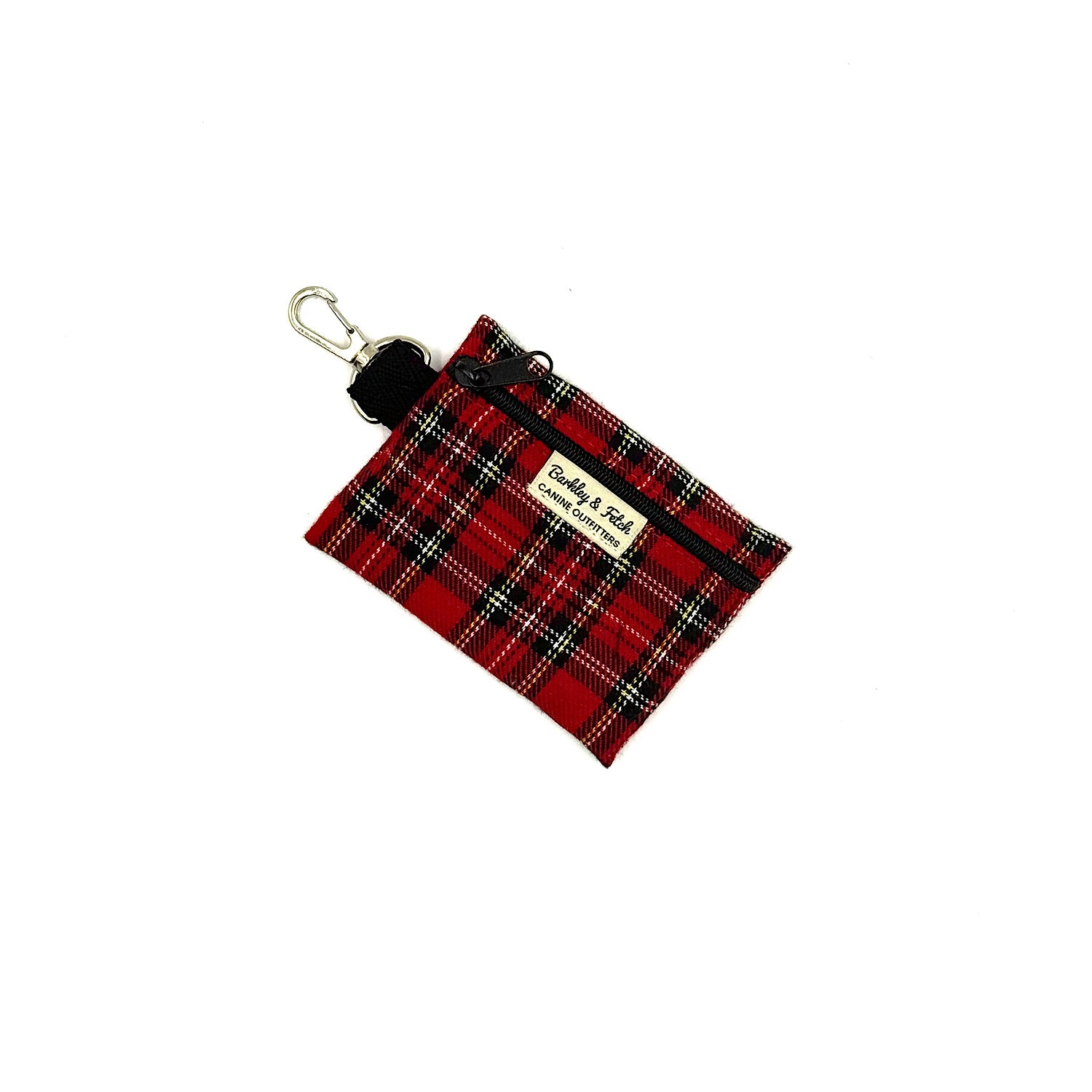 Barkley & Fetch Red Tartan Poop Bag Holder