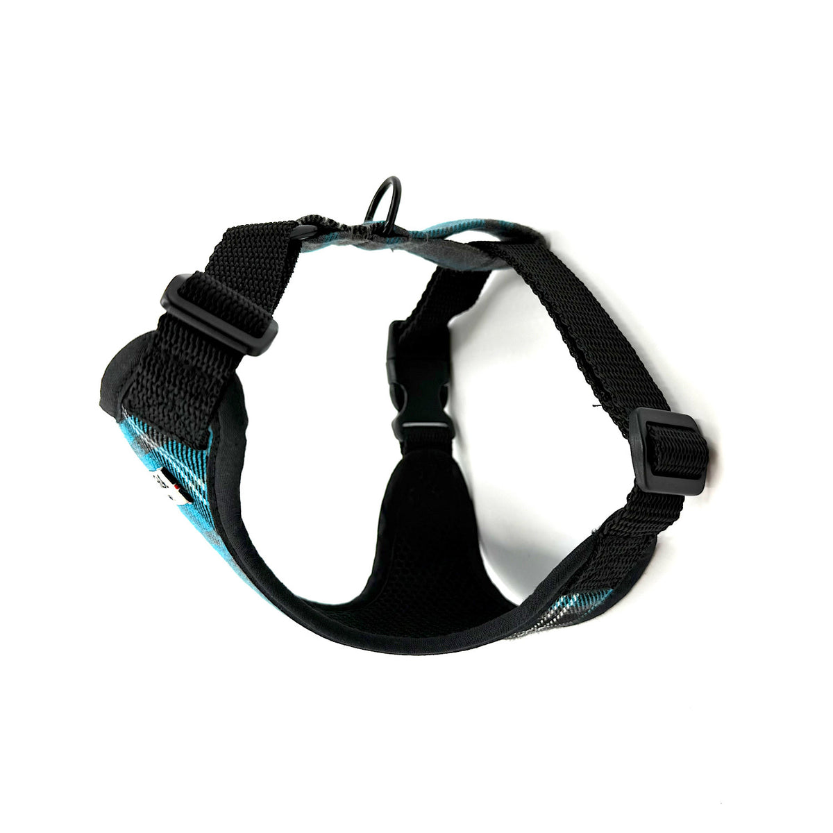 Barkley &amp; Fetch Turquoise/Grey Tartan Soft Harness
