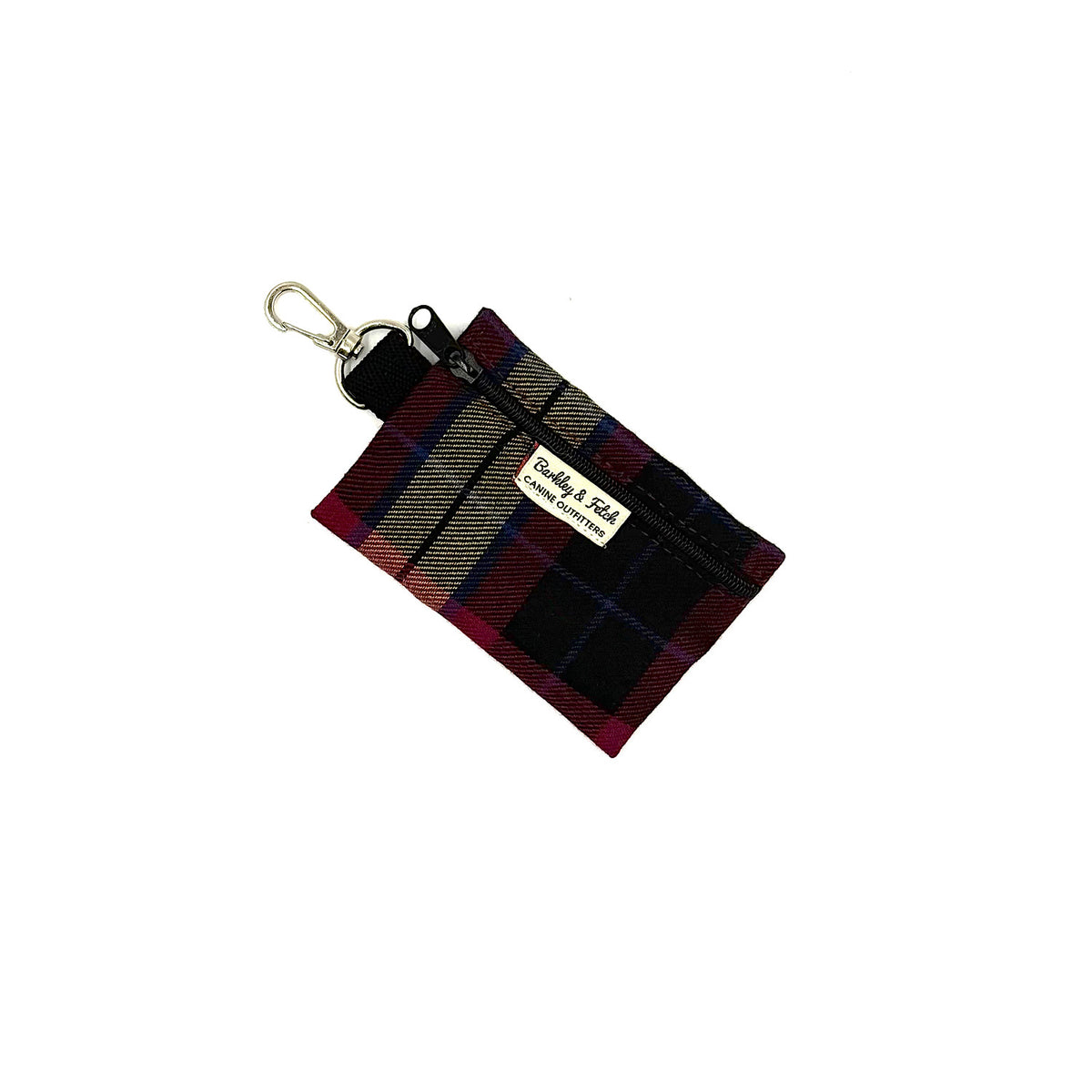 Barkley &amp; Fetch Wine Tartan Poop Bag Holder